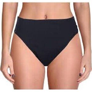 Bleu Rod Womens Black Size 10 Black High Waist Side Shirred Swim Bottom